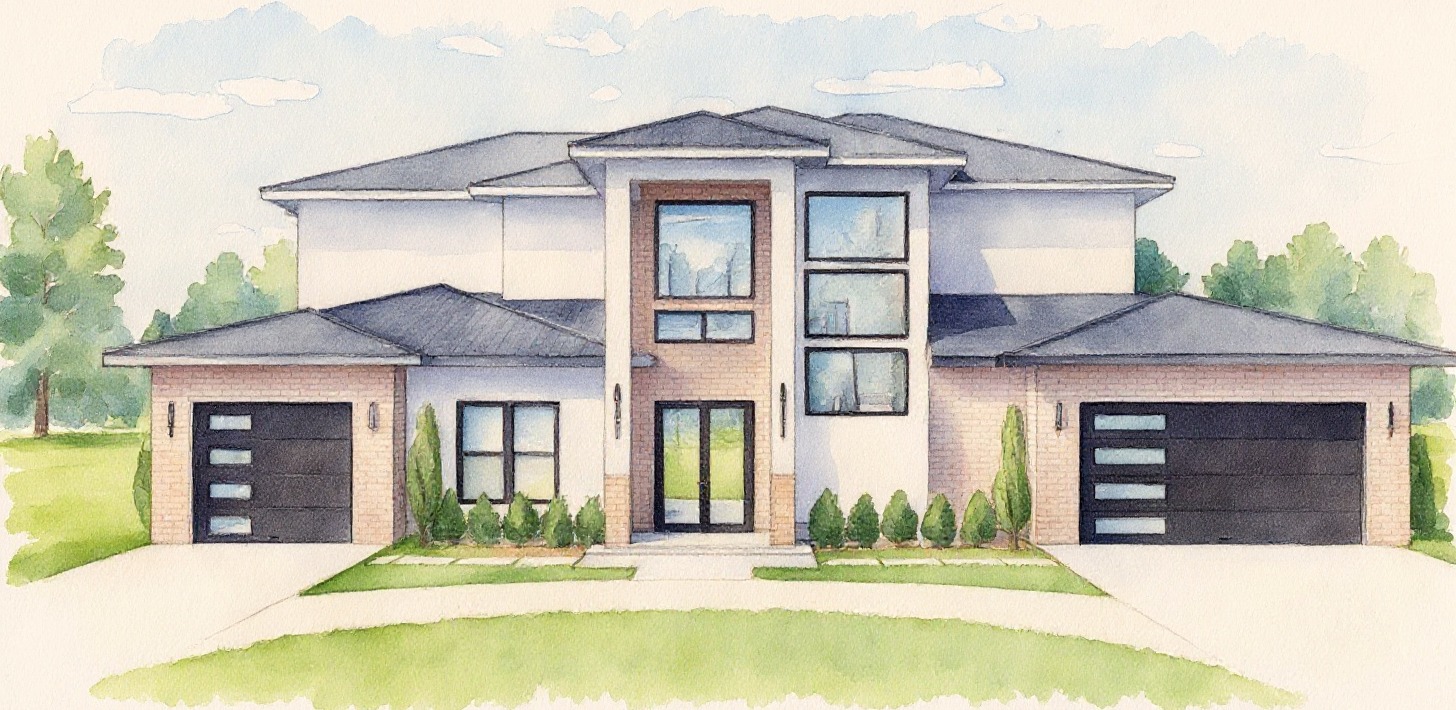Watercolor portrait example, NWA home